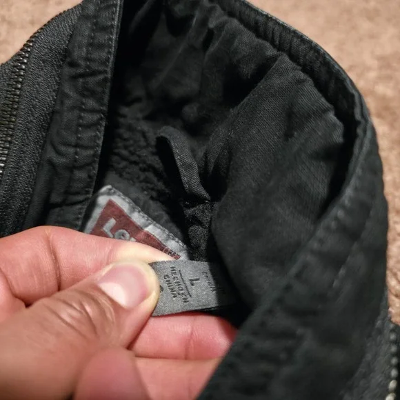 Levi's Military Jacket Men's Large Two-Pocket Sherpa Lined Black MSRP $180 7C024
